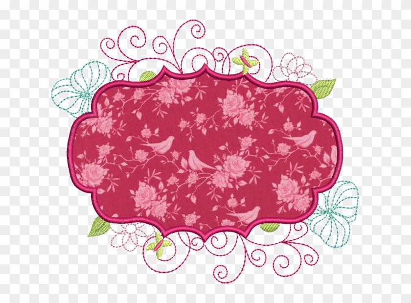 Pink Vintage Frames Png - Machine Embroidery Clipart