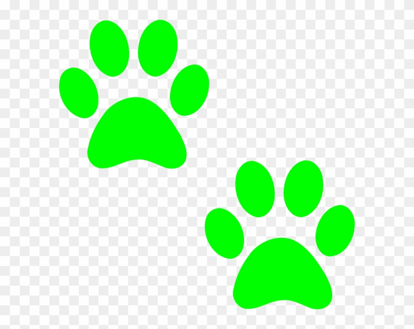 Green Paw Prints Clip Art At Vector Clip Art - Dog Paw Print Green - Png Download