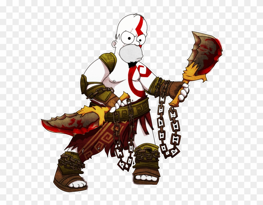 Homer Kratos At Your Service - Homer God Of War Clipart #831903