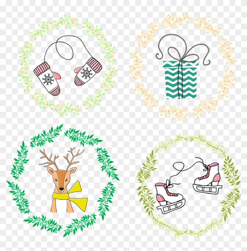 Hand Drawn Cartoon Christmas Ring Cute Decoration Clipart #833677