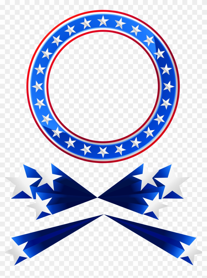 American Oval Frame And Stars Decor Png Clipart - Star Circle Frame Png Transparent Png