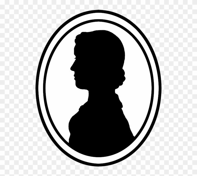 Silhouette Picture Frames Images - Male Portrait Silhouette In A Circle Clipart