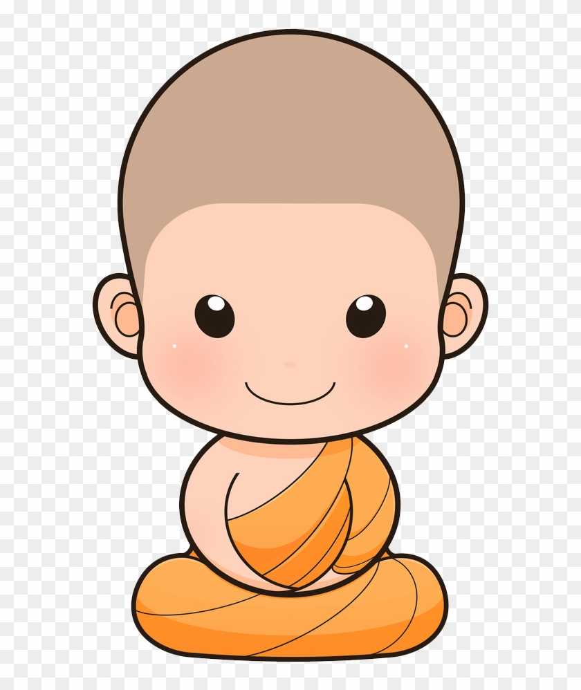 Cartoon Buddhist Monks Clipart
