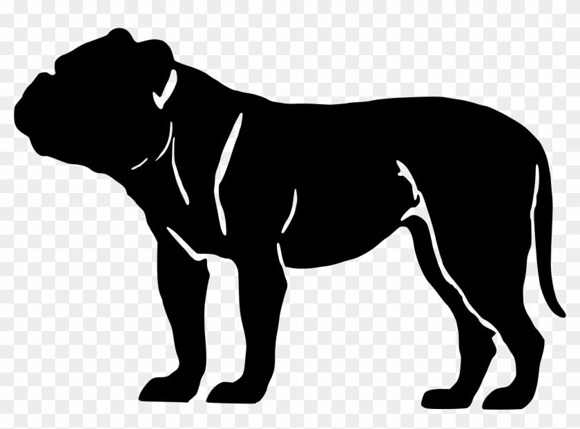 Big Image - Olde English Bulldog Silhouette Clipart #839750