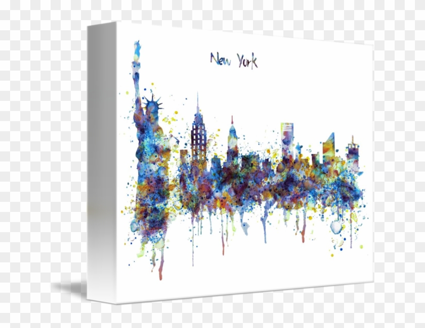 "new York Skyline Watercolor" By Marian Voicu, Bucharest - New York City Clipart