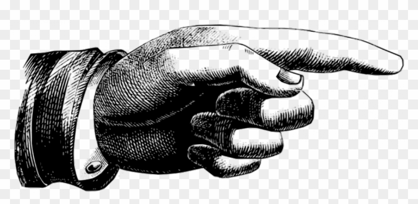 Vector Graphics Of Finger Pointing - Vintage Pointing Hand Png Clipart