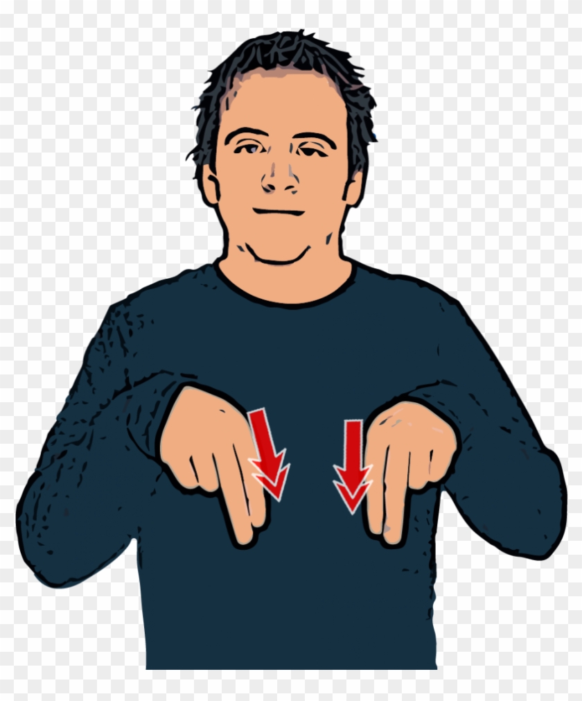 Bsl, Middle And Index Fingers On Both Hands Pointing - British Sign Language Saturday Clipart