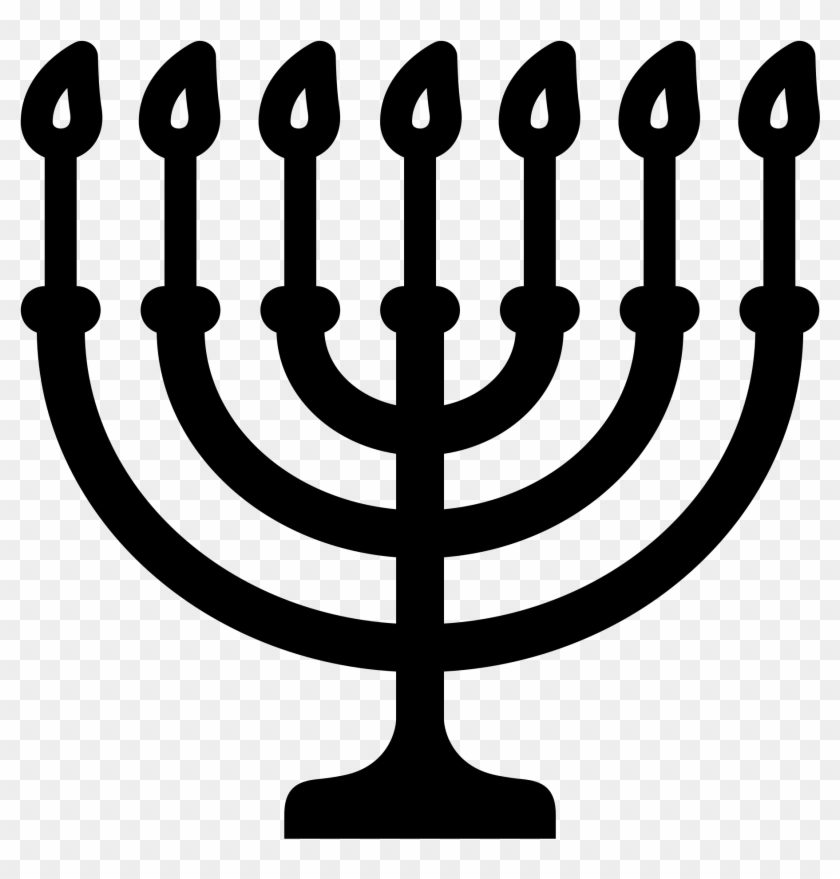 Open - Menorah Silhouette Clipart