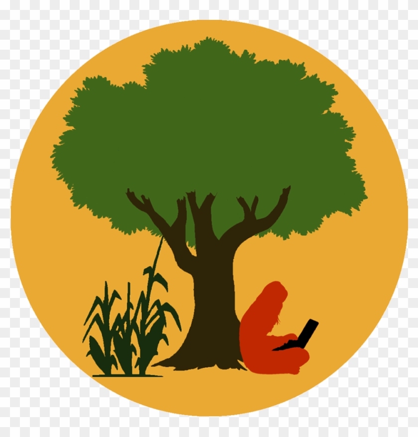 Logo Of Eco Hack Farm, A Person Sitting Under A Tree - Arbol Con Tronco Grueso Clipart #842569