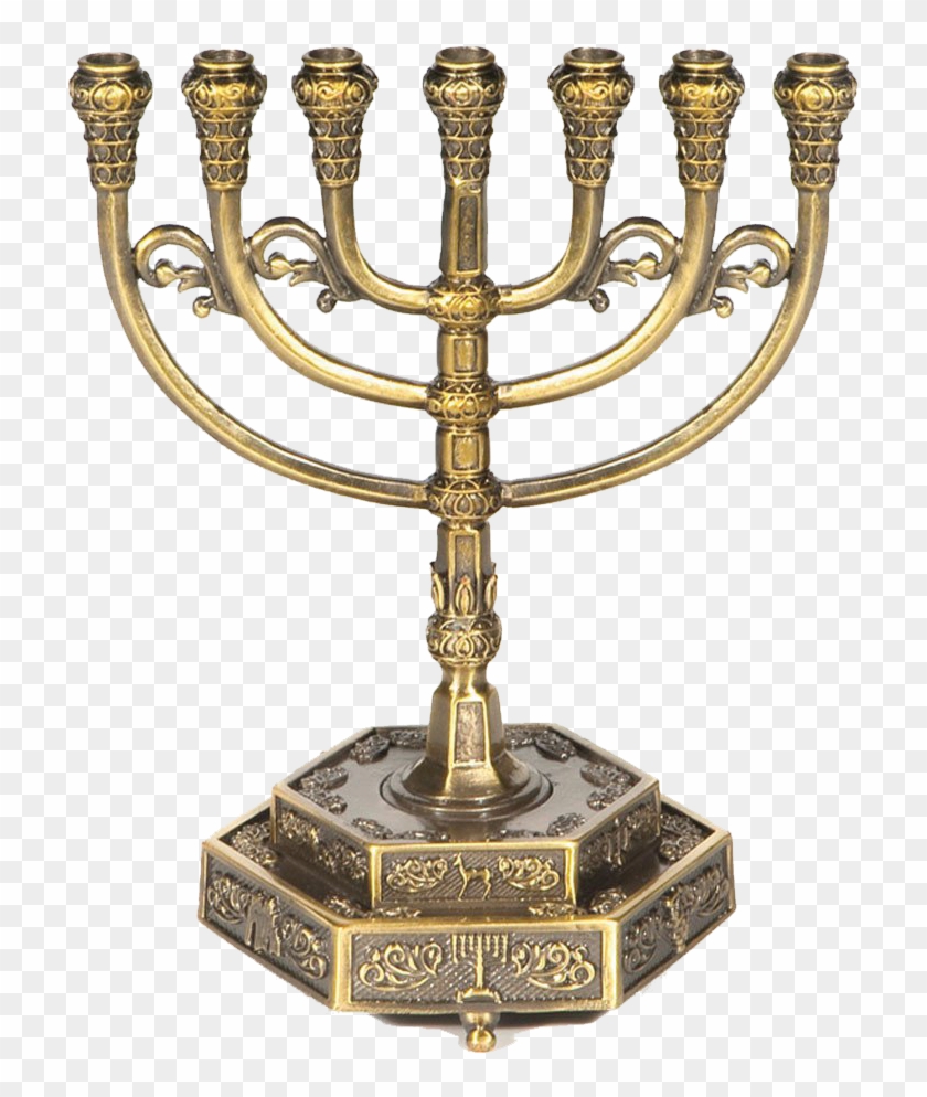 7-branch Brass Menorah - Solid Menorah Png Clipart