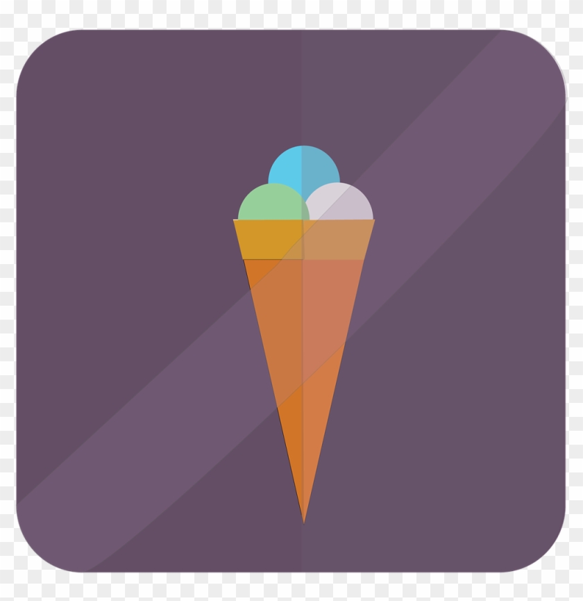 Icecream Cold Dessert - Ice Cream Cone Clipart #842672