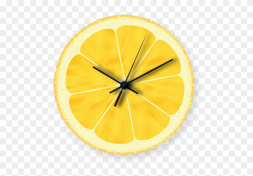 Lemon Slice Art Printed Wall Clock - Circle Clipart #842745