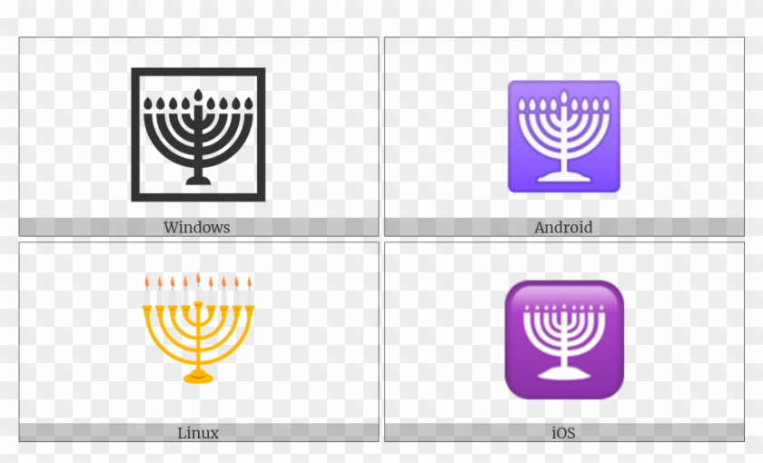 Menorah With Nine Branches On Various Operating Systems - Emblem Clipart #842820