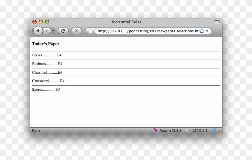 The <hr /> Tag Automatically Breaks At The End Of The - Html Ruby Clipart #843151