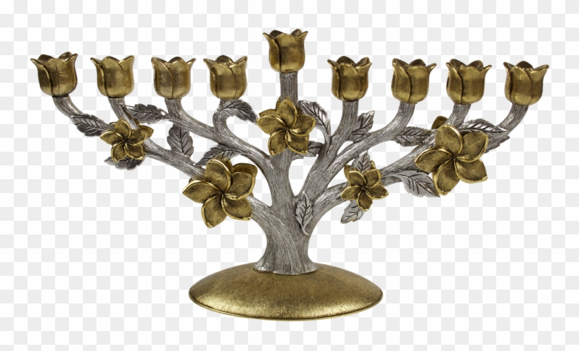 Fleur De Lis Two Tone Menorah - Menorah Clipart