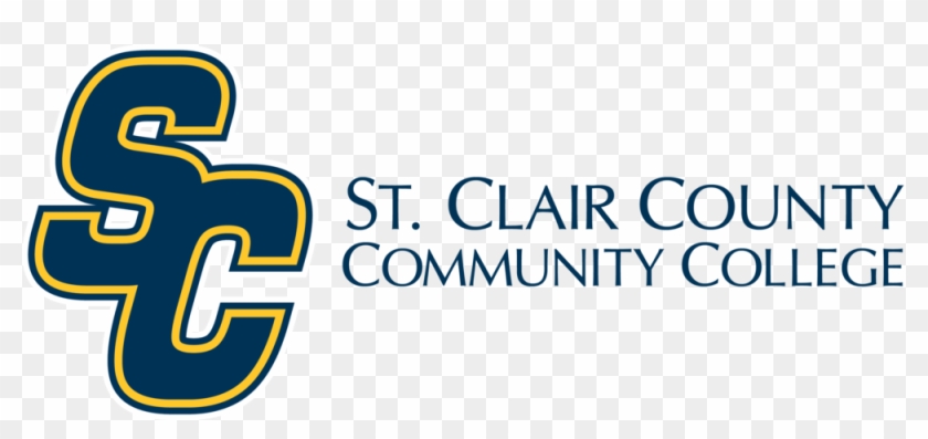 Sc Horizontal Two-line Centered Blue Wordmark - St Clair Community College Clipart #843512