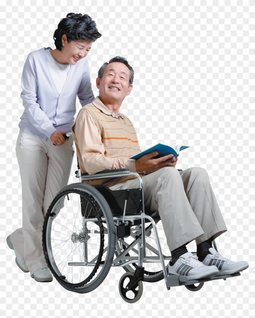 Old Age Assistive Technology Pushing A For - Woman On Wheelchair Png Clipart #844571