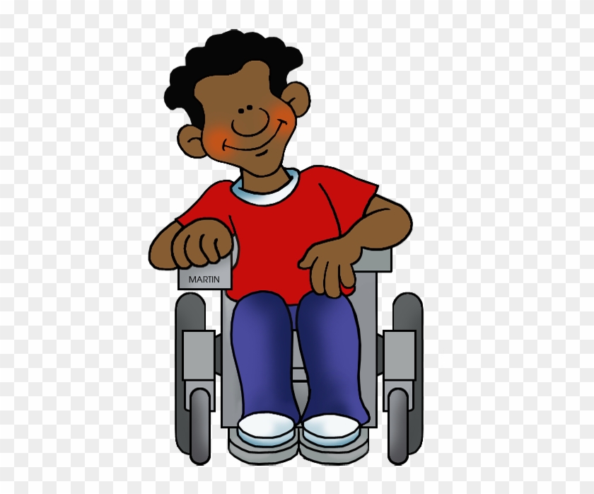 School Clip Art By Phillip Martin, Student In Wheelchair - Person In A Wheelchair Clipart - Png Download