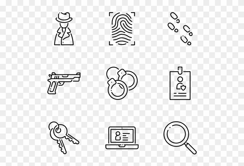 Detective - Line Art Clipart