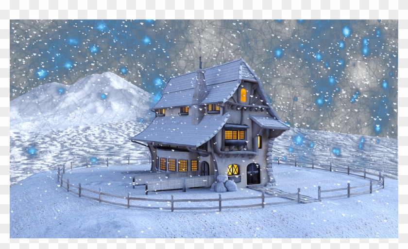 Christmas, Winter, Home, Snow, Landscape, Snowflakes - Schneelandschaft Weihnachten Clipart #846450