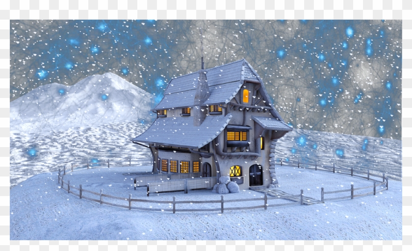 Christmas, Winter, Home, Snow, Landscape, Snowflakes - Schneelandschaft Weihnachten Clipart