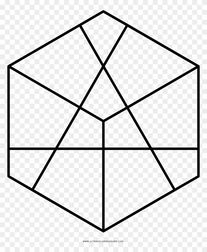 Hexagon Pattern Coloring Page - Round Triangle Illustrator Clipart