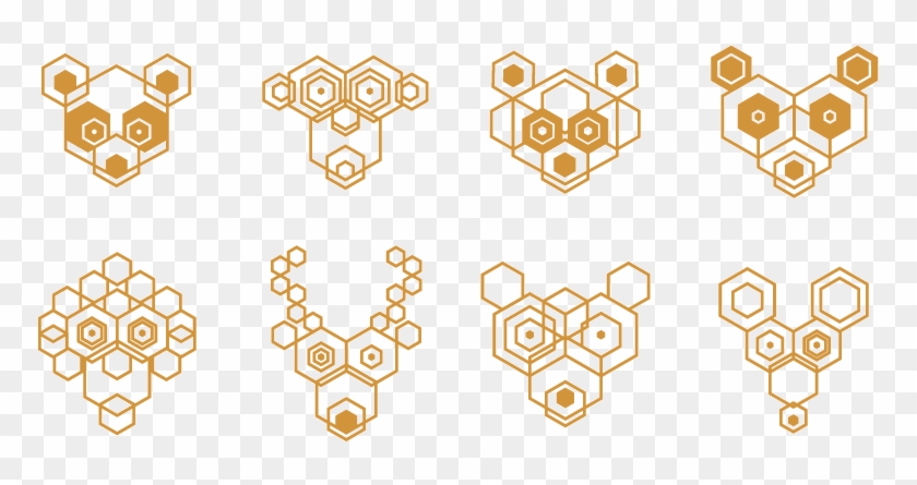 Hexagon Bear Mural - Bear Hexagon Clipart #847272