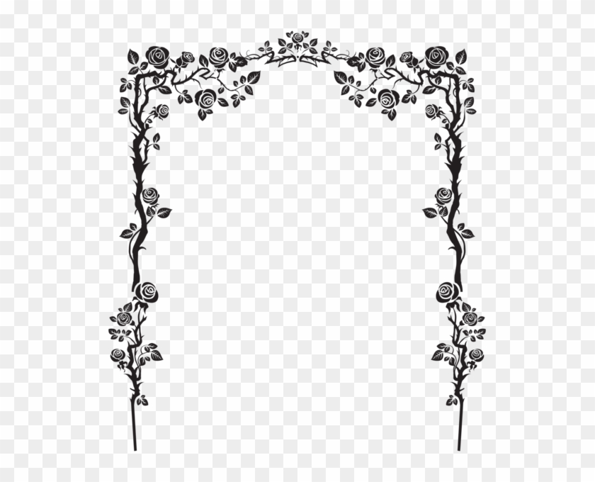 Rose Arch Decor Png Clip Art Image - Flower Silhouette Vector Frame Transparent Png #847371