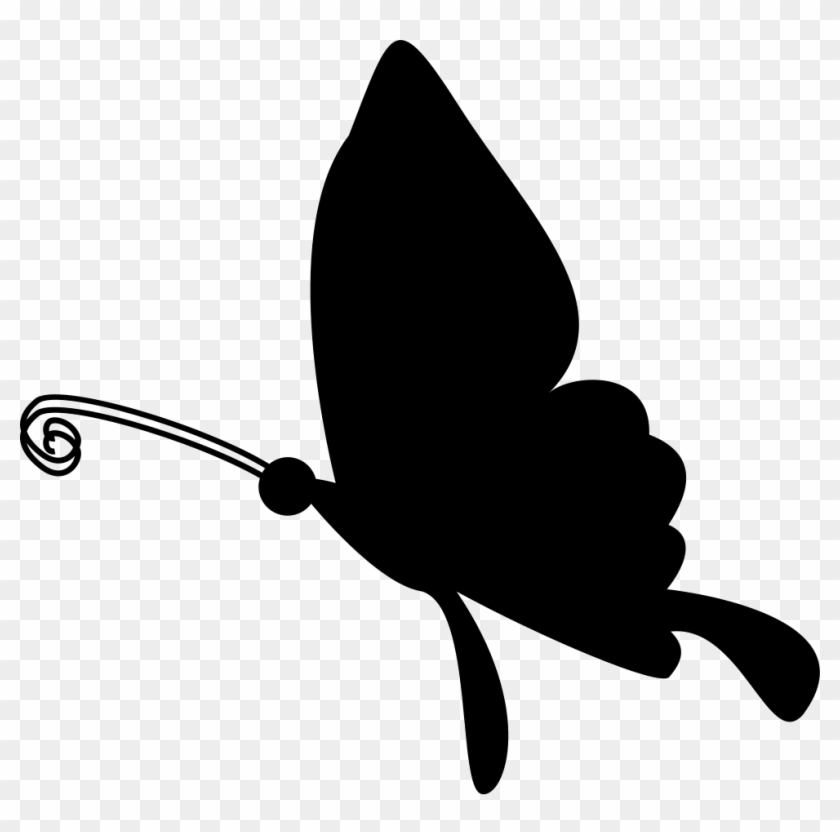 Butterfly Flying Silhouette Comments - Flying Butterfly Icon Clipart #848235