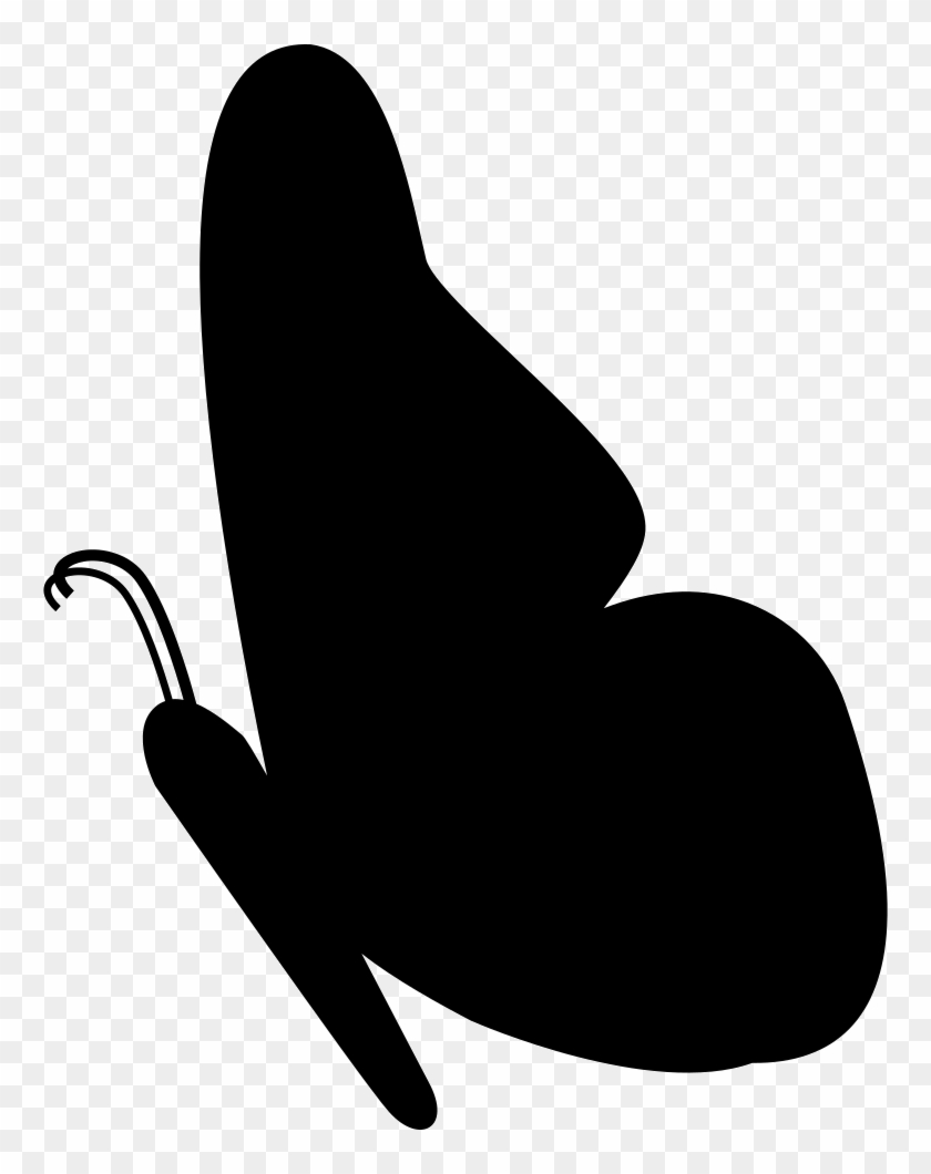 Butterfly Silhouette Facing Left Comments - Silueta Mariposa Perfil Clipart