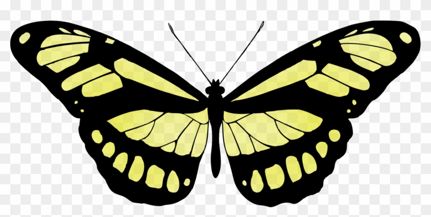 Monarch Butterfly Brush-footed Butterflies Silhouette - Monarch Butterfly Butterfly Silhouette Clip Art - Png Download