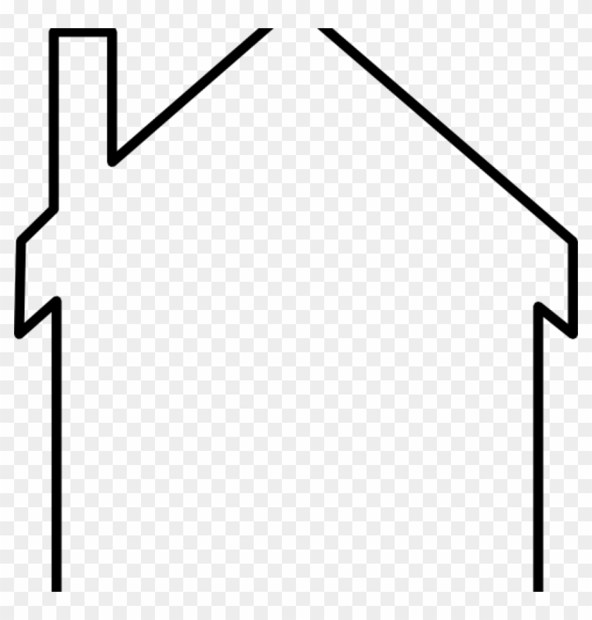 House Outline Clipart Black And White Panda Free History - House Outline - Png Download #849129