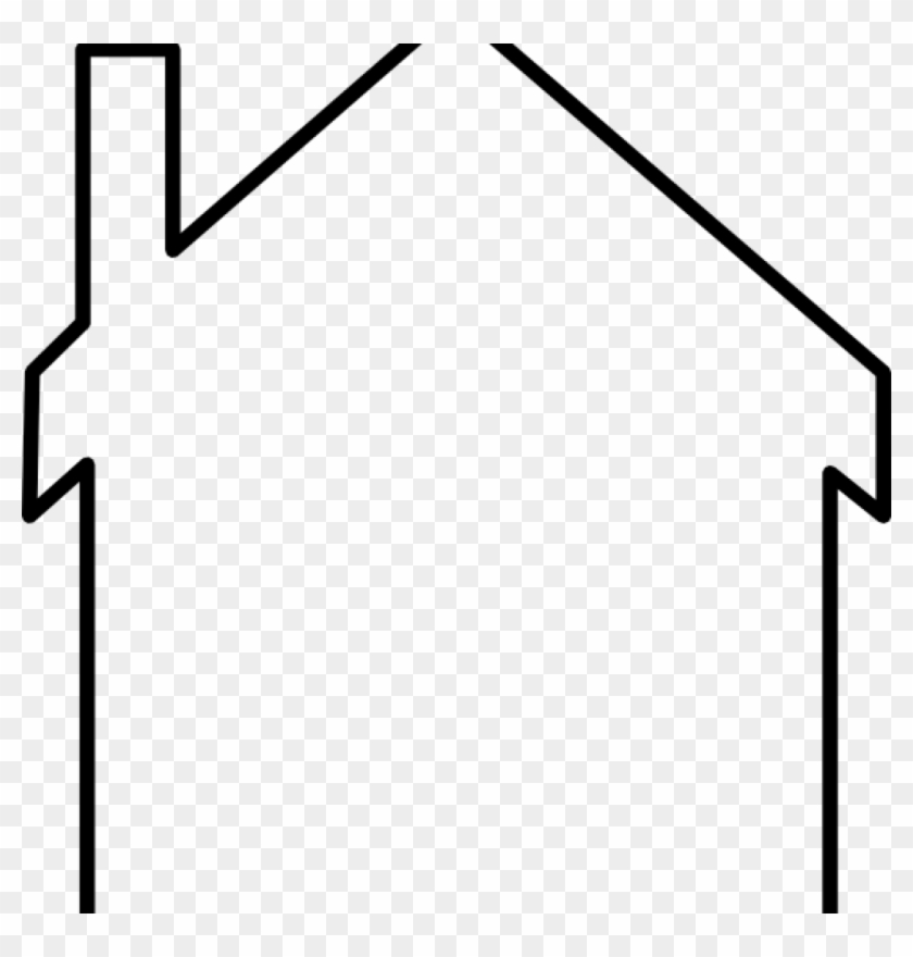 House Outline Clipart Black And White Panda Free History - House Outline - Png Download