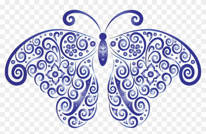 Butterfly Visual Arts Drawing Silhouette - Transparent Background Butterfly Clipart - Png Download