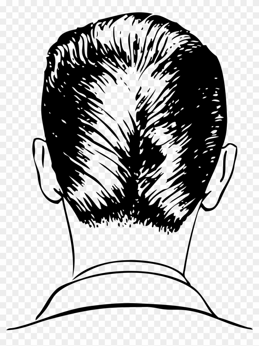 Black Hair Clipart Guy Hair - Drawing Of The Back Of A Head - Png Download #850765