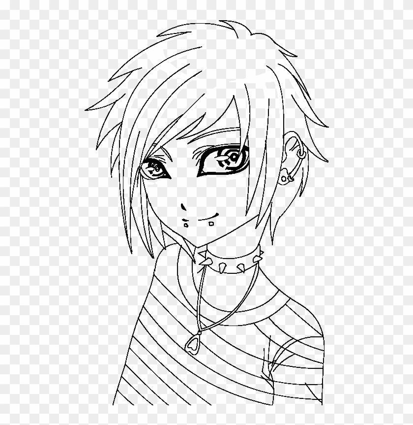Cute Anime Guys Coloring Pages 4 By Christopher - Anime Boy Coloring Page Clipart