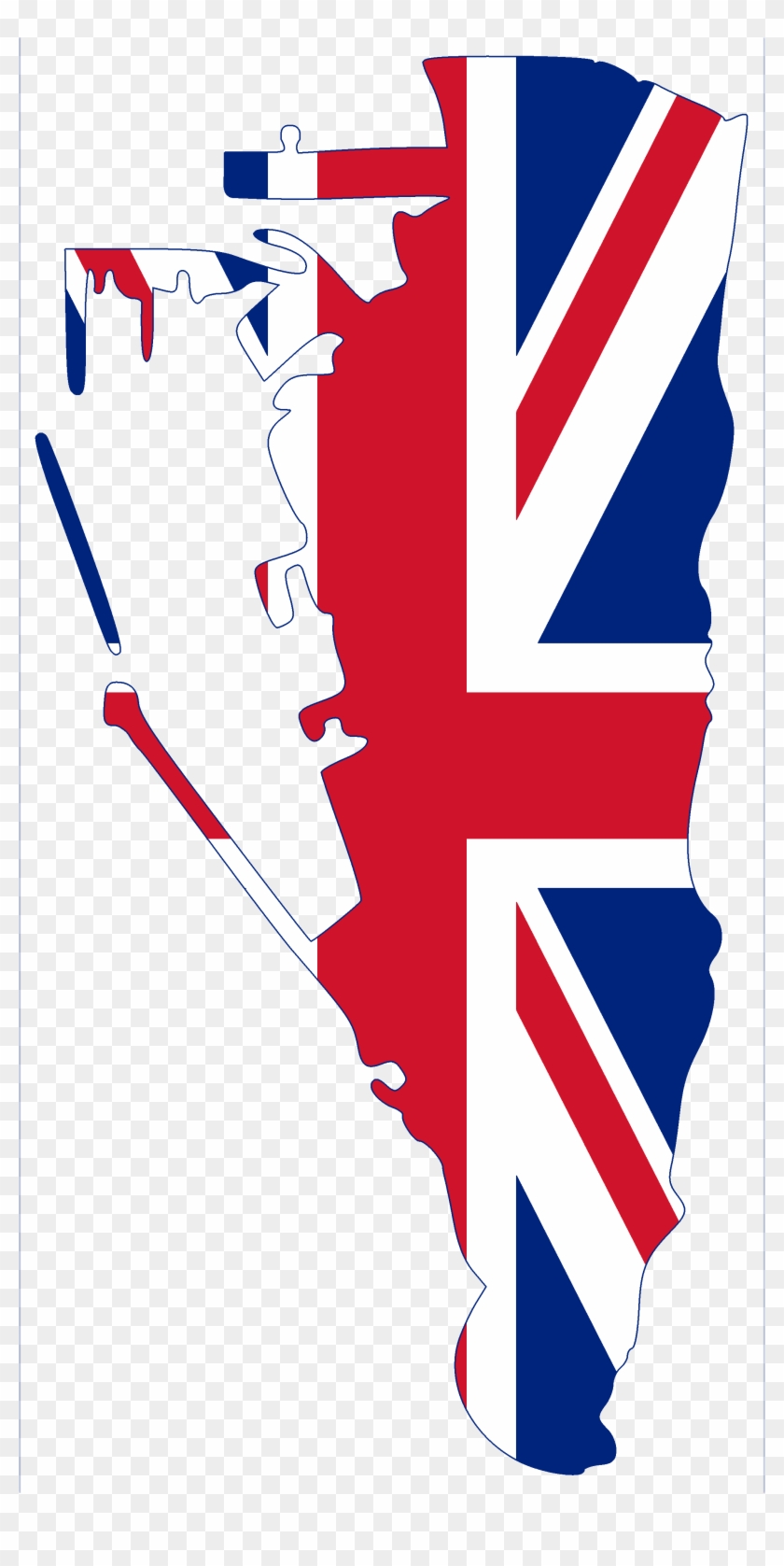 Flag Map Of Gibraltar - Gibraltar Flag Map Clipart #851387