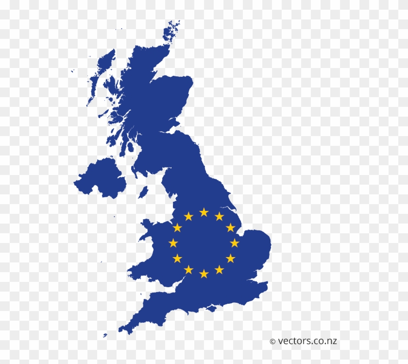 Eu Flag Vector Map Of The United Kingdom - United Kingdom Vector Clipart #851709