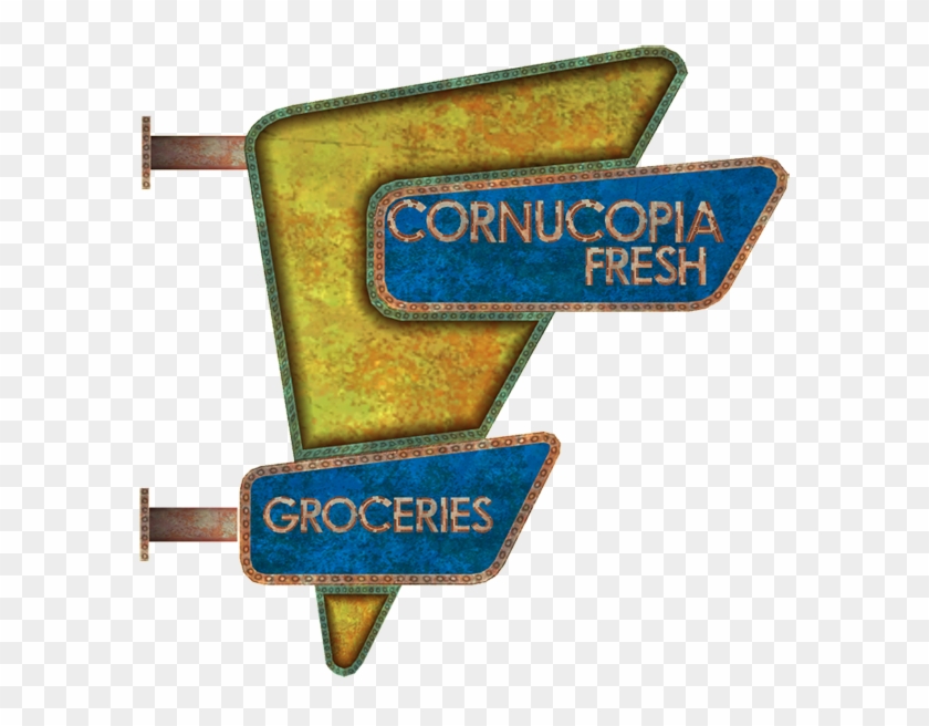 Cornucopia Fresh Groceries - Sign Clipart