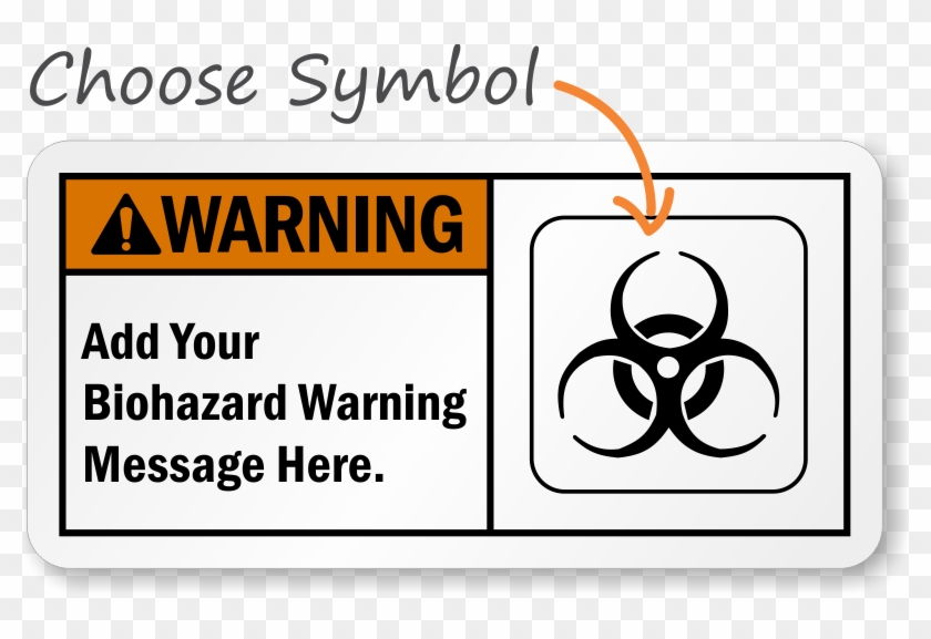 Custom Ansi Warning Sign - Biohazard Sign Printable Clipart #852451