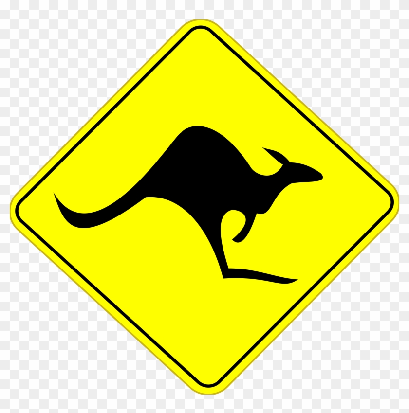 Road Trip Clipart - Caution Kangaroo - Png Download #852682
