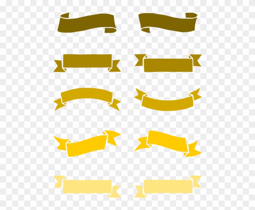 Yellow Ribbon Gold Description Color - Vektor Pita Coklat Clipart #852767