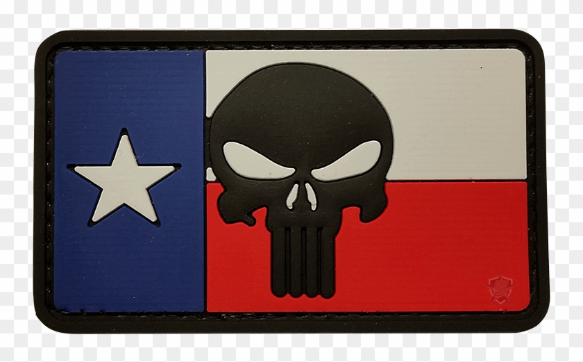 Punisher Texas Flag Morale Patch - Punisher Skull Texas Flag Clipart #853065
