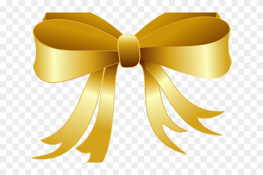 Christmas Ribbon Clipart Yellow Ribbon - Gold Christmas Ribbon Png Transparent Png