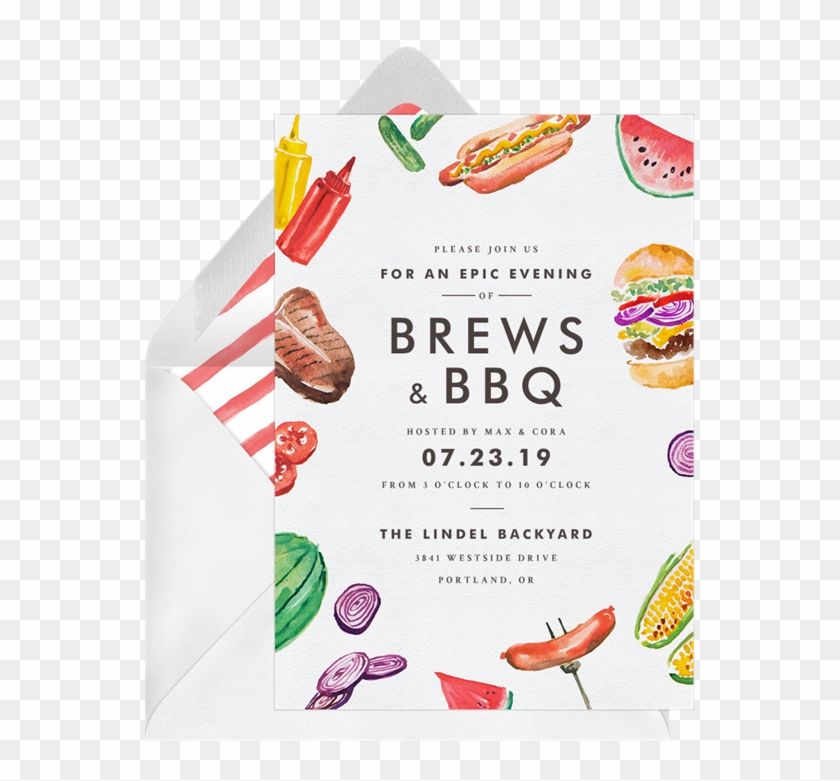 Grillin And Chillin Invitations In White Clipart 853439 Pikpng