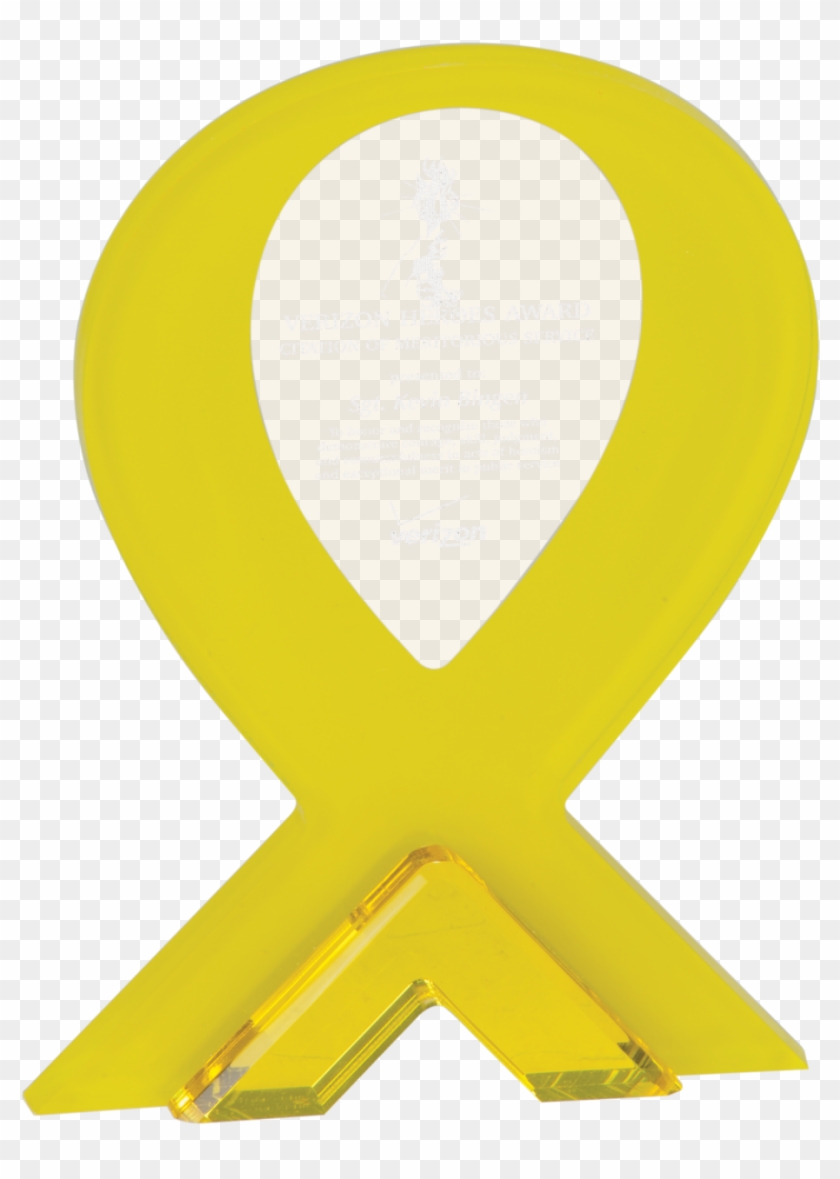 Yellow Ribbon Stand-up Acrylic Award - Circle Clipart #853497