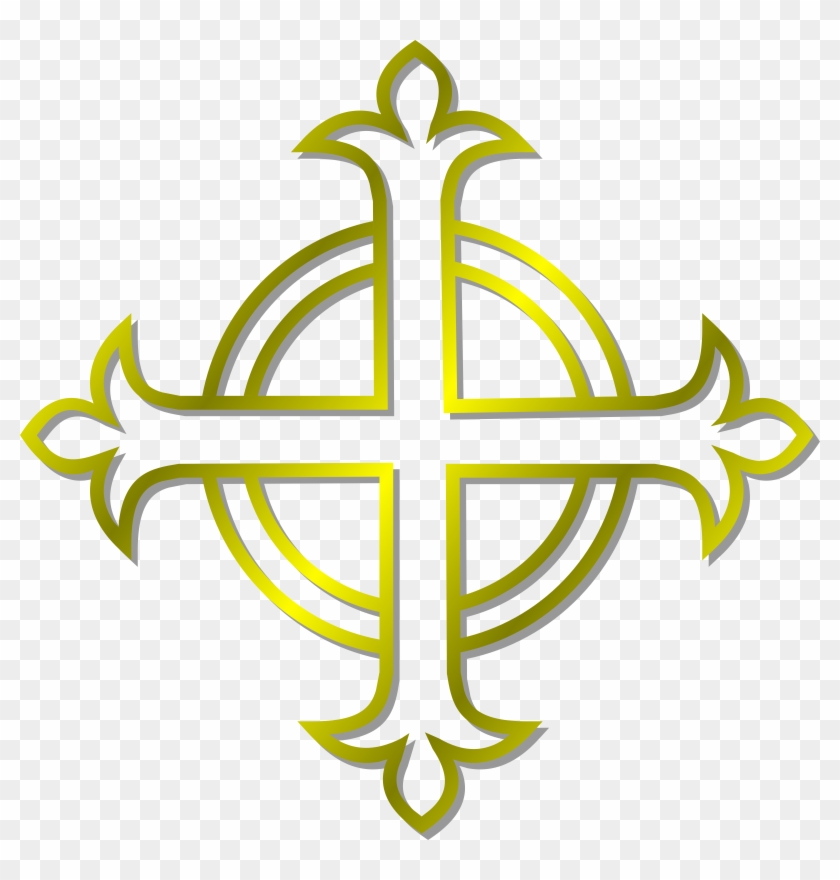 Gold Budded Cross Vector Clipart Image - Anglican Cross - Png Download #853524