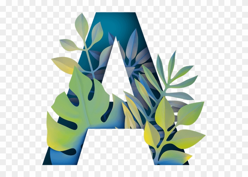 Green Eco Paper Jungle Font - Jungle Letter Clipart