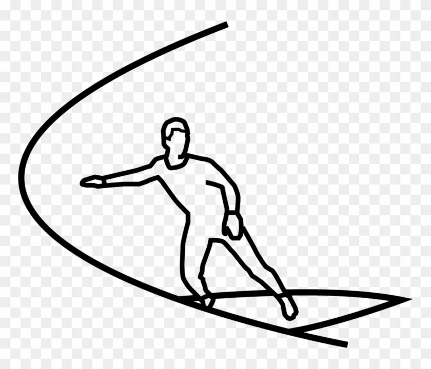 Surfer - Line Art Clipart #853616