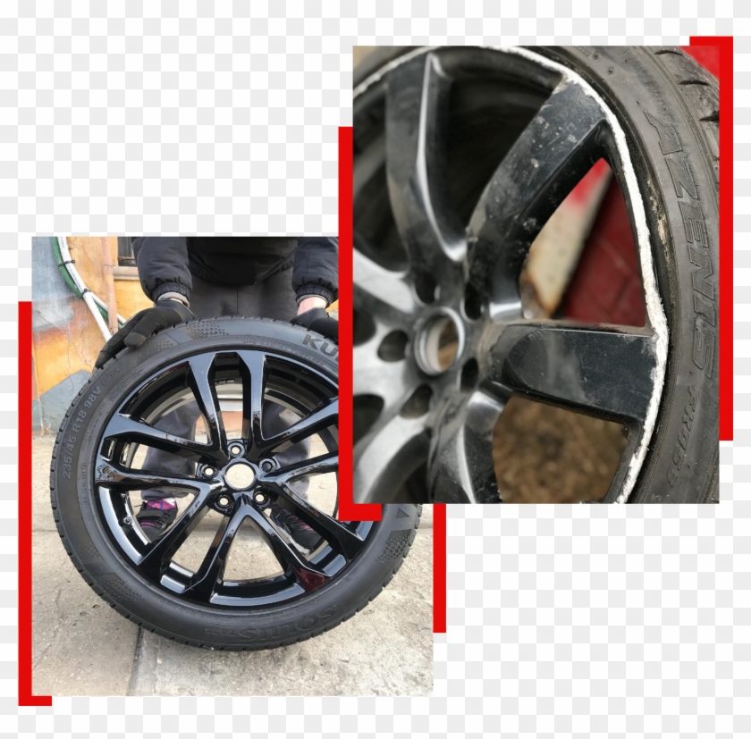 Wheel Repair Before And After - Synthetic Rubber Clipart #853848